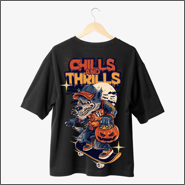 Chills and Thrills Oversized T-Shirts – Spooky & Adventurous Graphic Tees