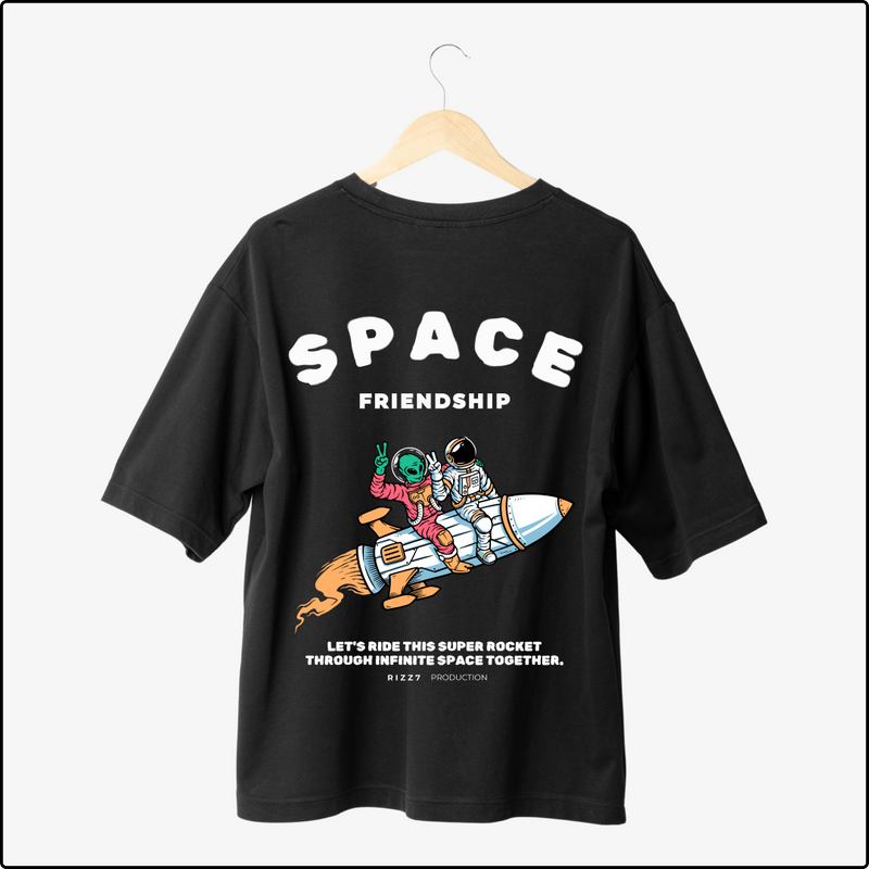 Space Friendship Oversized T-Shirts – Cosmic for Stellar Bonds