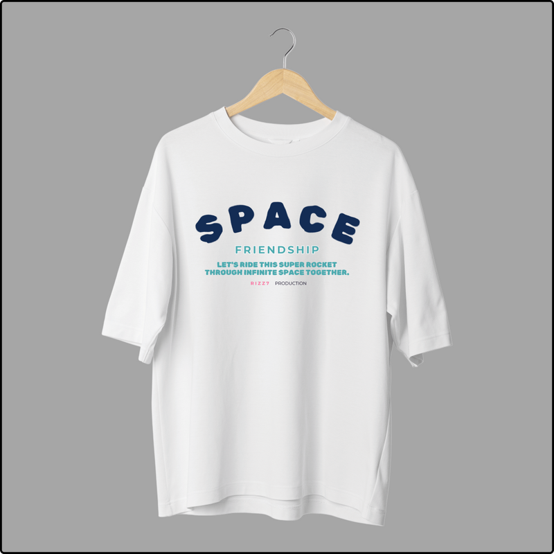 Space Friendship Oversized T-Shirts – Cosmic for Stellar Bonds