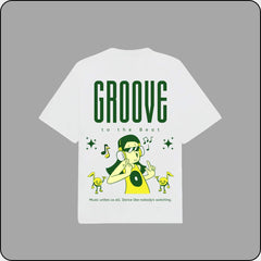 Men Printed Graphics & Typography Round Neck Pure Cotton Regular Tshirt