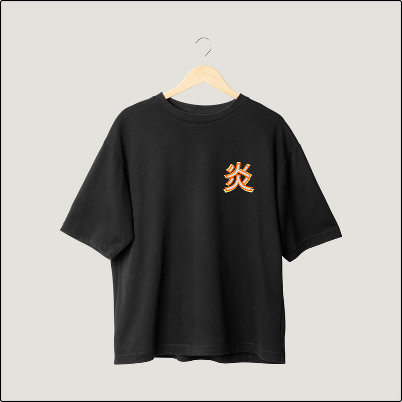 Blaze of Rengoku Oversized Tee - Ignite Your Wardrobe