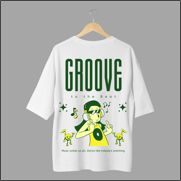 Men Printed Graphics & Typography Round Neck Pure Cotton Oversized Tshirt
